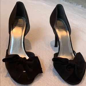 Stuart Weitzman Black Silk Pumps